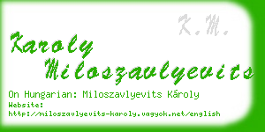 karoly miloszavlyevits business card